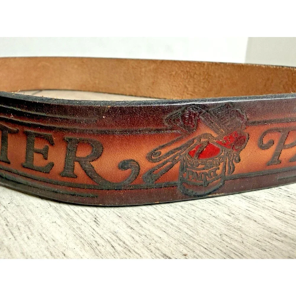 Vintage 1982 Great American Buckle Painter Paint Brush Roller Belt Buckle 38.5”